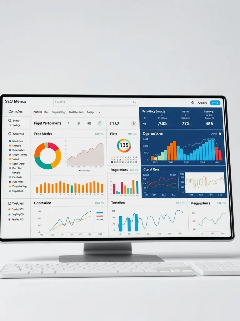 An AI-powered SEO tool interface, displaying keyword suggestions and content optimization scores for a blog post draft.