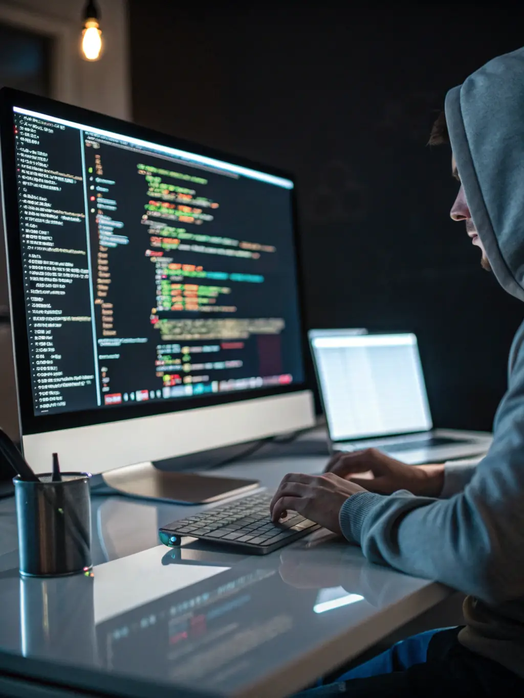 A developer working on a mobile app interface, highlighting the innovation in mobile app development.